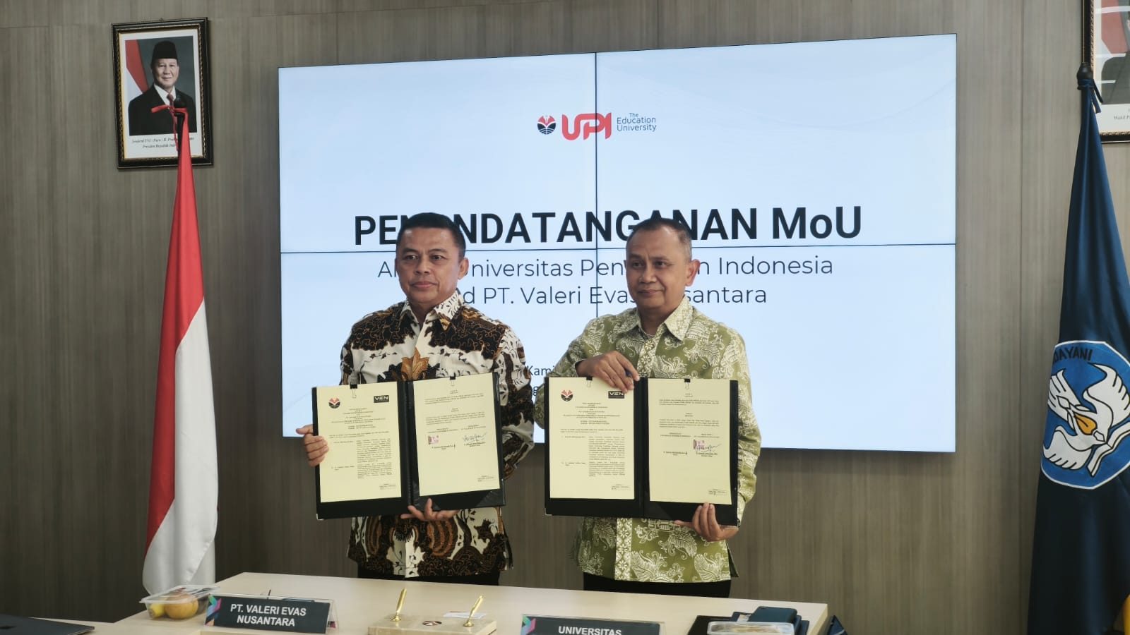 MoU signing between UPI and PT Valleri Evas Nusantara