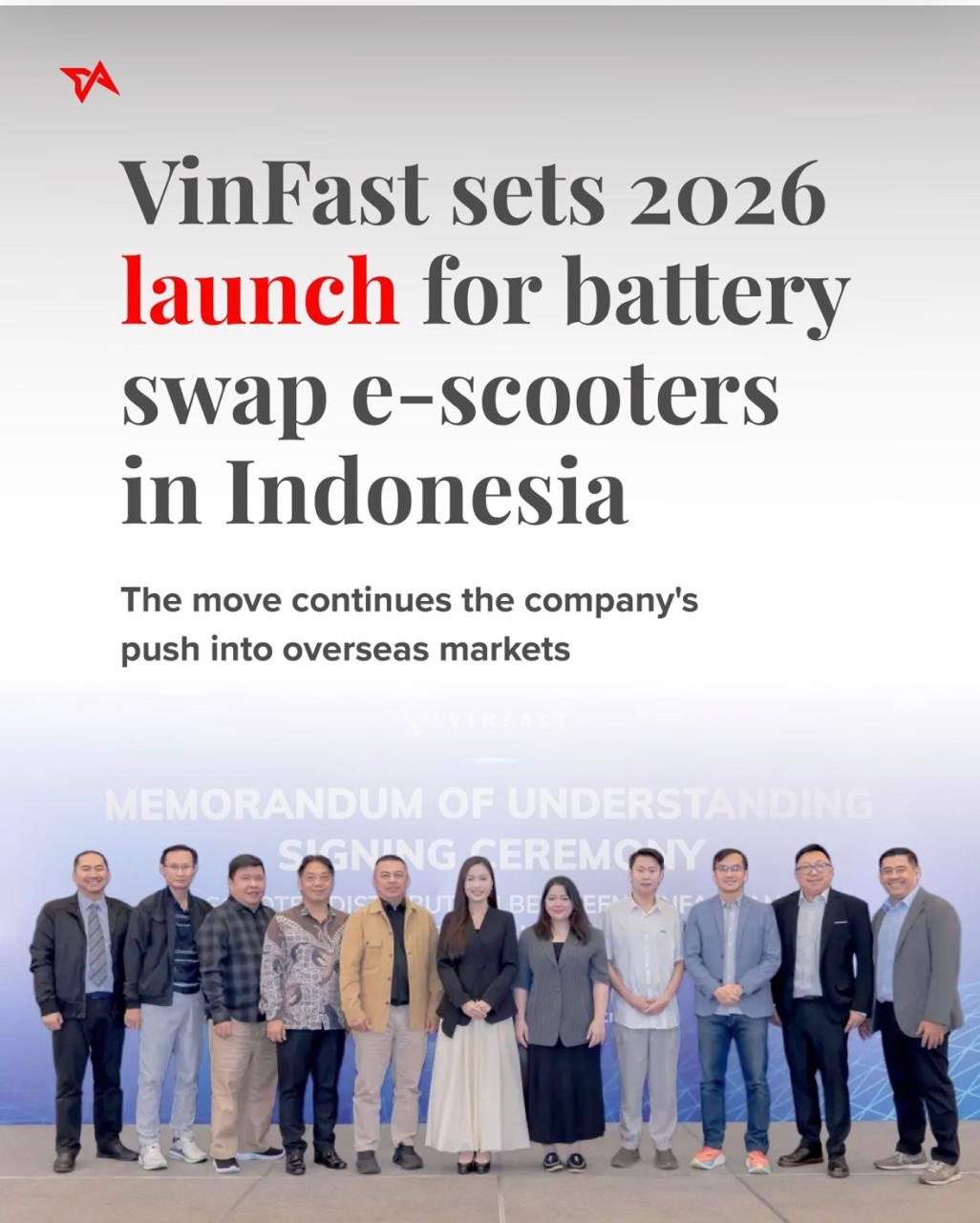Vinfast MOU signing delegation